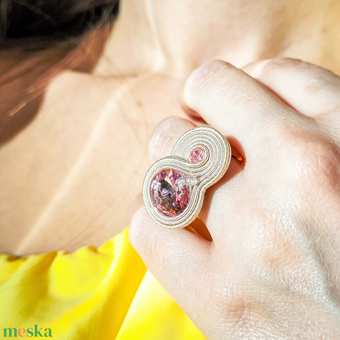 Rose Quartz Radiance Sujtás Antiallergén Egyedi Gyűrű - ékszer - gyűrű - statement gyűrű - Meska.hu Rose Quartz Radiance Sujtás Antiallergén Egyedi Gyűrű - ékszer - gyűrű - statement gyűrű - Meska.hu