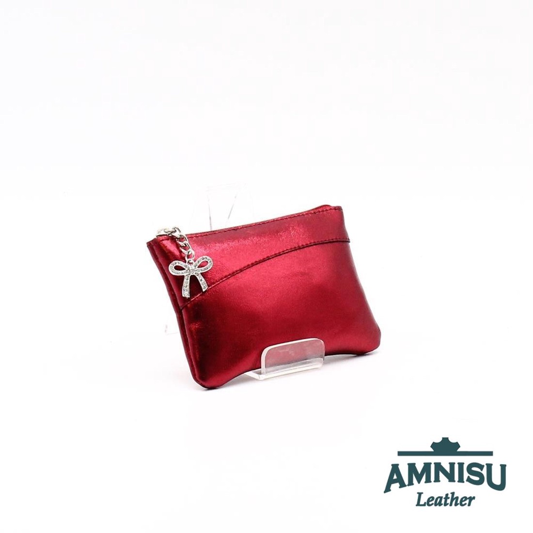 Metál bordó ívelt egy cipzáras kulcstartó C5006 - táska & tok - kulcstartó & táskadísz - kulcstartó - Meska.hu