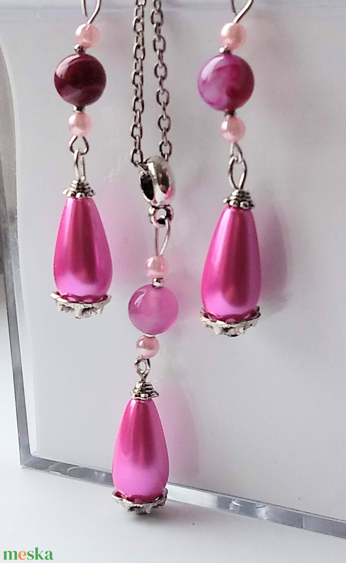 Rózsaszín csoda ékszerszett pink acháttal - ékszer - ékszerszett - Meska.hu Rózsaszín csoda ékszerszett pink acháttal - ékszer - ékszerszett - Meska.hu