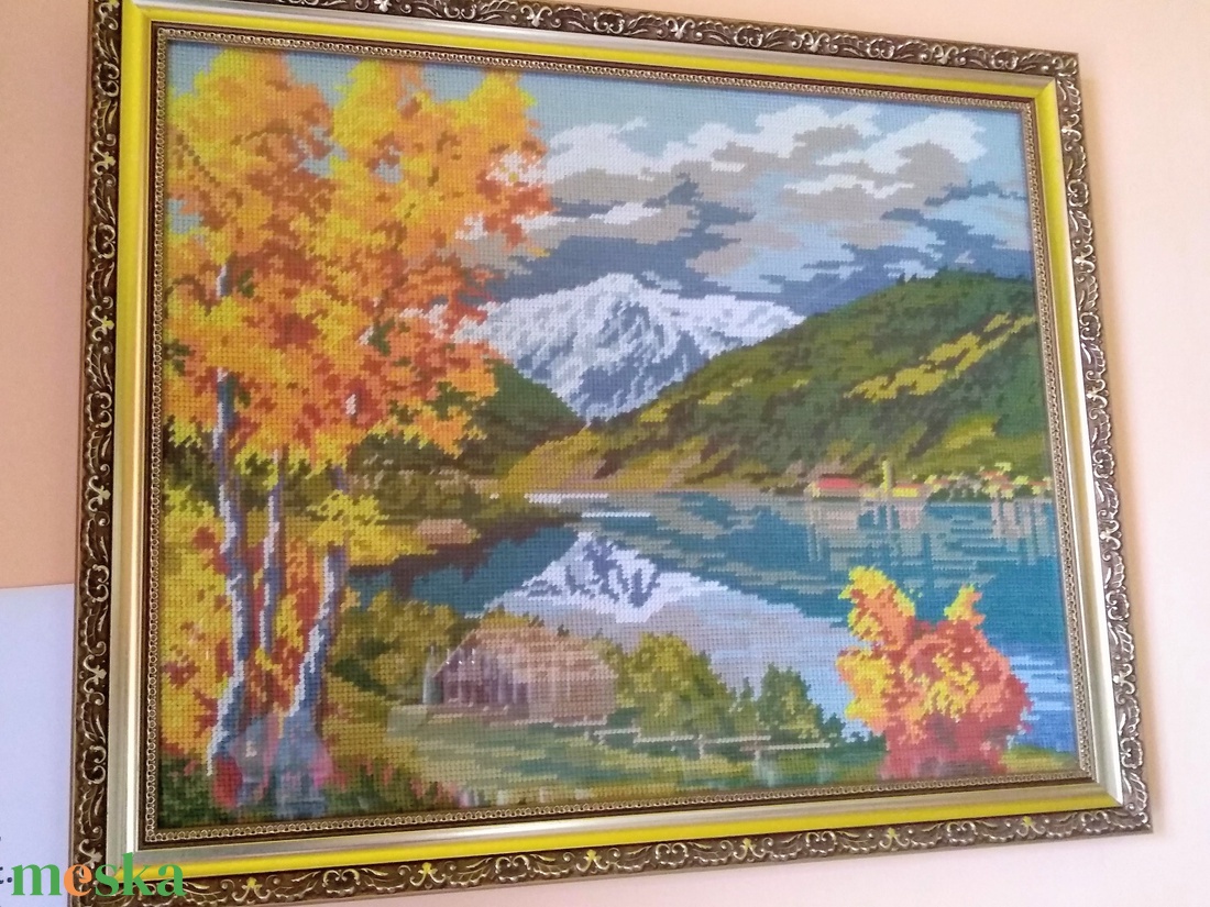 Őszi tó - művészet - textilkép - gobelin - Meska.hu Őszi tó - művészet - textilkép - gobelin - Meska.hu