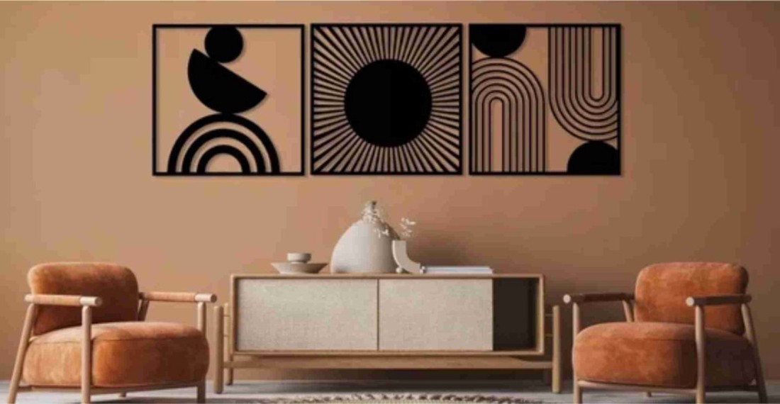 Modern geometrikus 3 részes falikép fából -  - Meska.hu