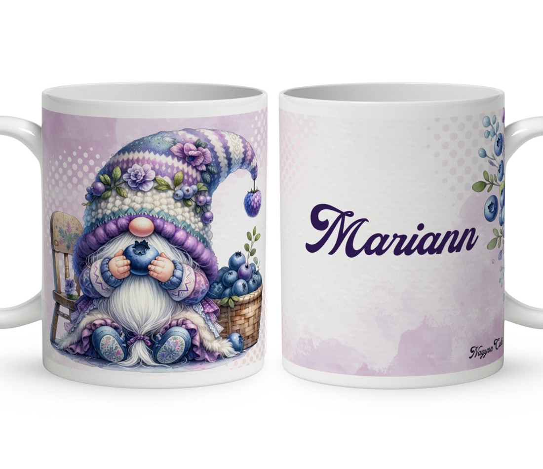 Névvel kérhető - Édes Áfonyás manó mintás bögre - otthon & életmód - konyhafelszerelés, tálalás - tálalás - bögre & csésze - Meska.hu