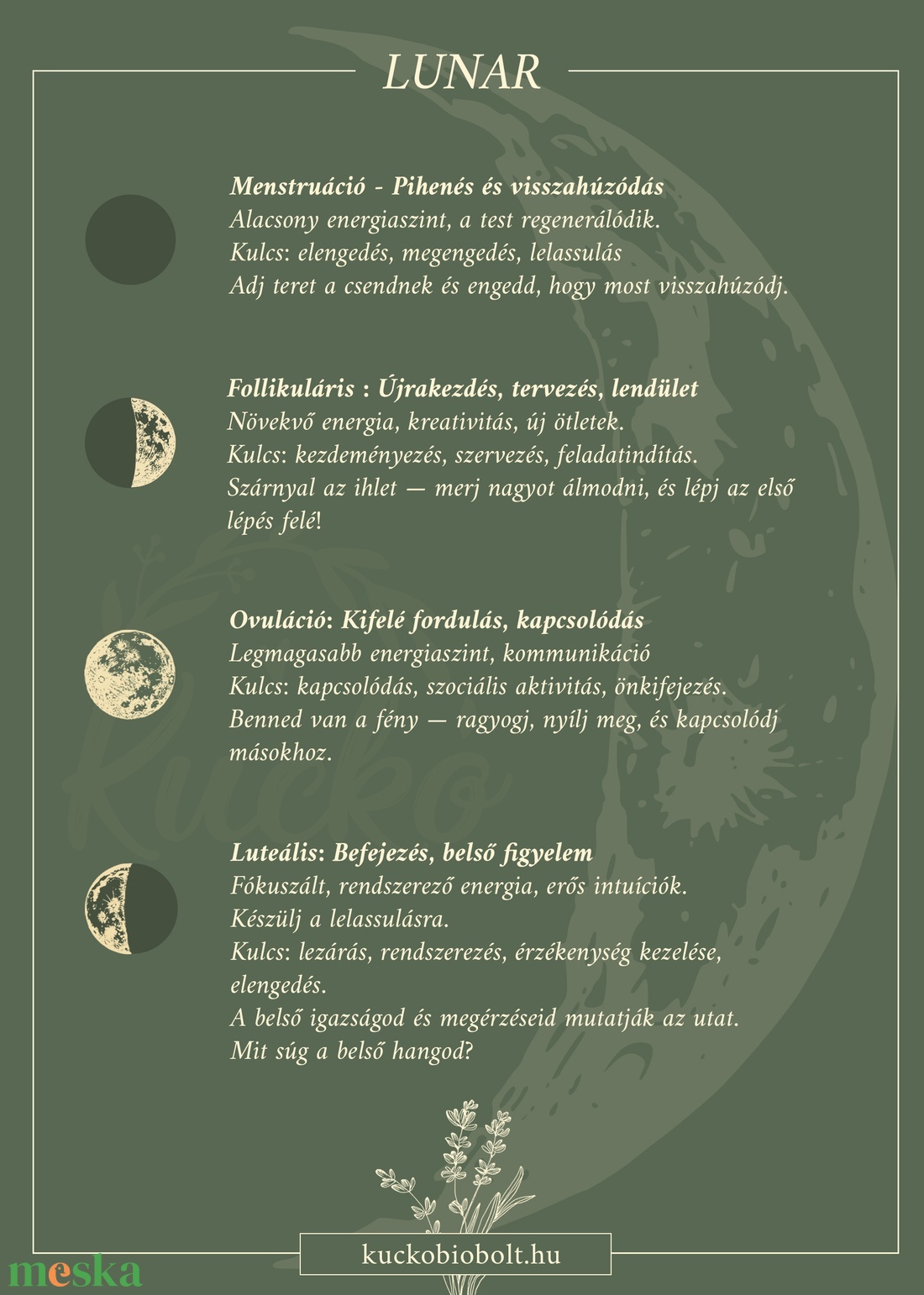 Női hold ciklus megélését segítő nyomtatható print - művészet - grafika & illusztráció - digitális - Meska.hu