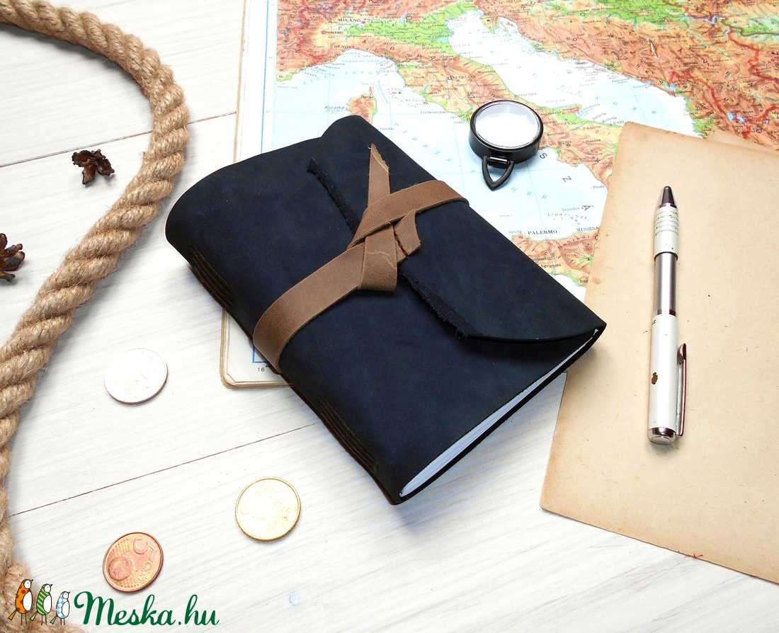 ' Mjölnir - THOR Kalapácsa ' Antik Bőr Napló A6 - Szimbólummal - Tépett első lappal -  - Meska.hu