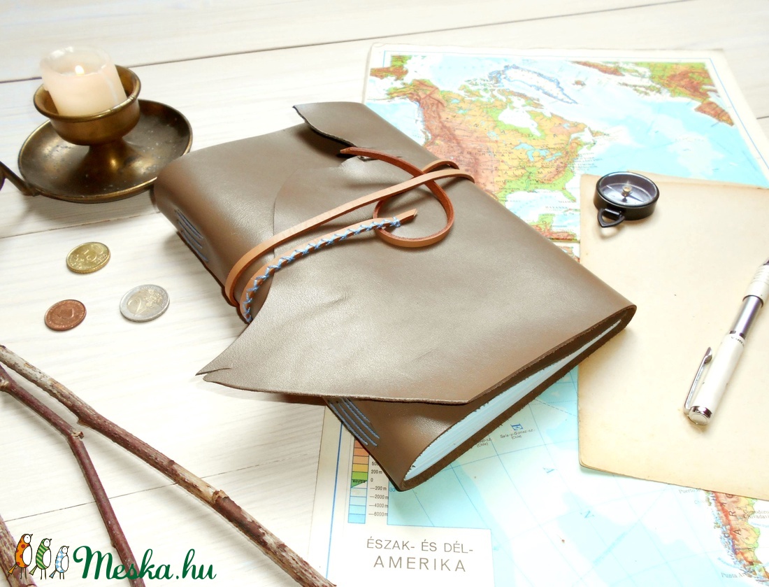 ' Mjölnir - THOR Kalapácsa ' Antik Bőr Napló A5 - Szimbólummal - Tépett első lappal -  - Meska.hu