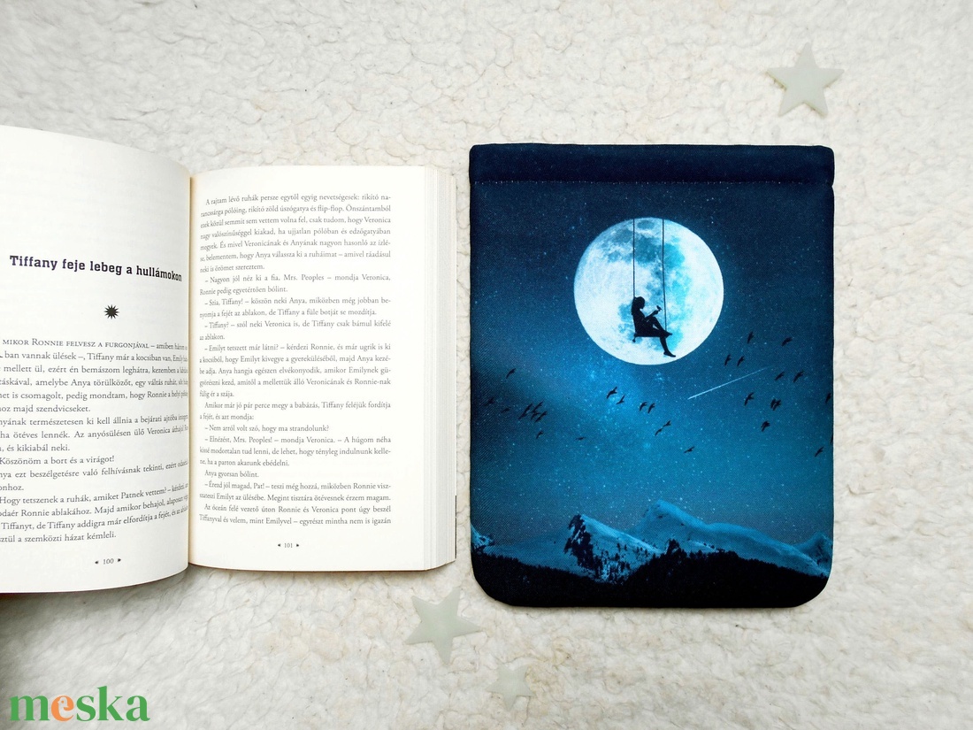 MOONLIGHT - Könyv Védő Tok, Könyvölelő, Könyvvászon - NAGYOBB MÉRET! - táska & tok - kézitáska & válltáska - belső rendező - Meska.hu