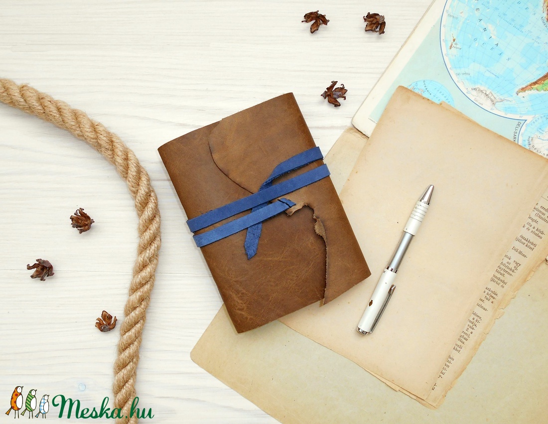 ' Mjölnir - THOR Kalapácsa ' Antik VALÓDI BŐR Napló A6 - Szimbólummal - Tépett első lappal - otthon & életmód - papír, írószer - jegyzetfüzet & napló - Meska.hu
