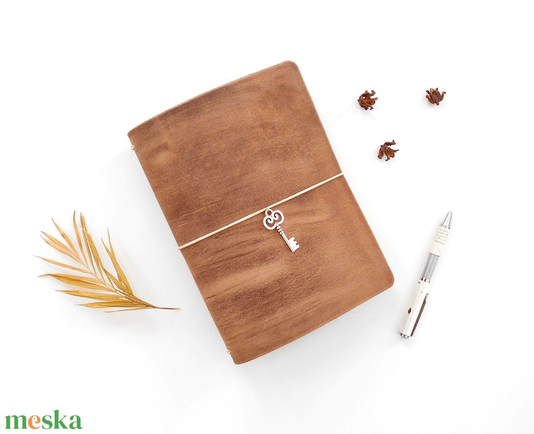 TITKOK KULCSA - Cserélhető füzetes valódi bőr borítású napló A5 méretben - A füzeteket nem tartalmazza a csomag - otthon & életmód - papír, írószer - jegyzetfüzet & napló - Meska.hu