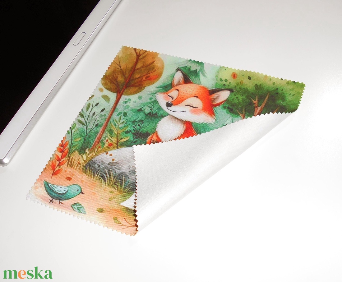 KISRÓKA - mintás vastag anyagú mikroszálas törlőkendő szemüvegre, mobiltelefonra, tabletre - táska & tok - pénztárca & más tok - szemüvegtok - Meska.hu