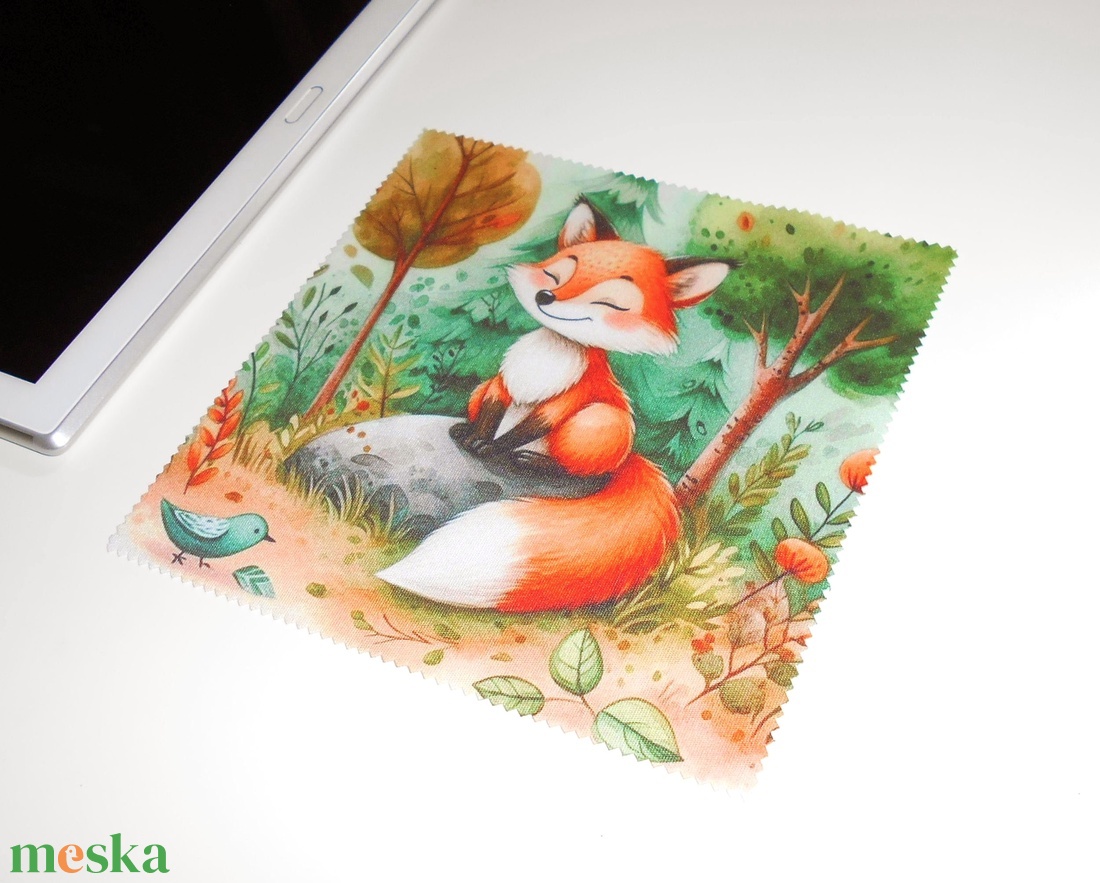 KISRÓKA - mintás vastag anyagú mikroszálas törlőkendő szemüvegre, mobiltelefonra, tabletre - táska & tok - pénztárca & más tok - szemüvegtok - Meska.hu