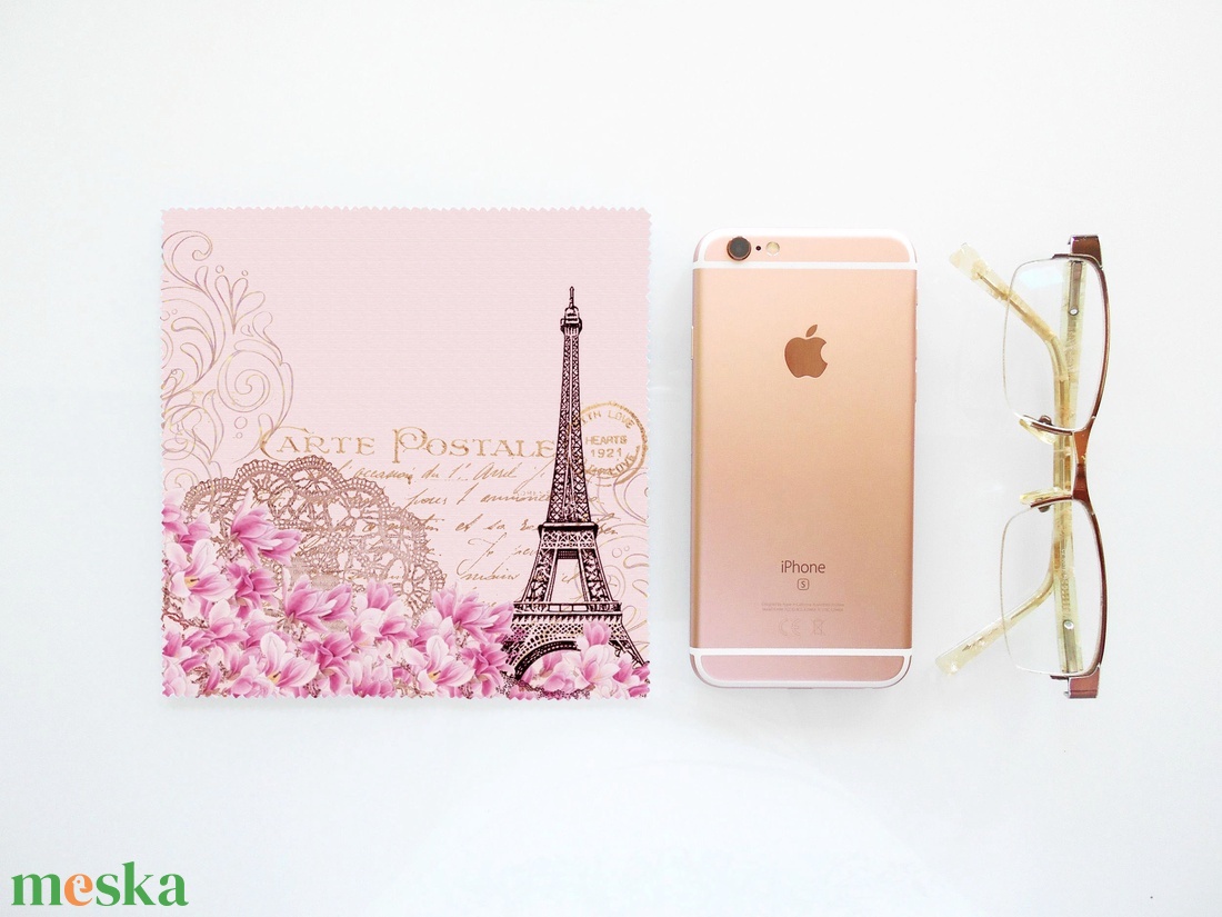 PÁRIZS - mintás vastag anyagú mikroszálas törlőkendő szemüvegre, mobiltelefonra, tabletre - táska & tok - pénztárca & más tok - szemüvegtok - Meska.hu