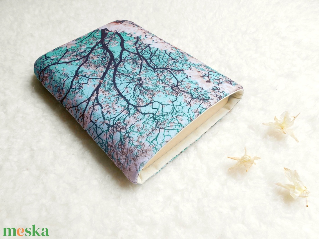 MAGNÓLIA - Könyv Védő Tok, Könyvölelő, Könyvvászon - VÁLASZTHATÓ MÉRET! - táska & tok - neszesszer - Meska.hu