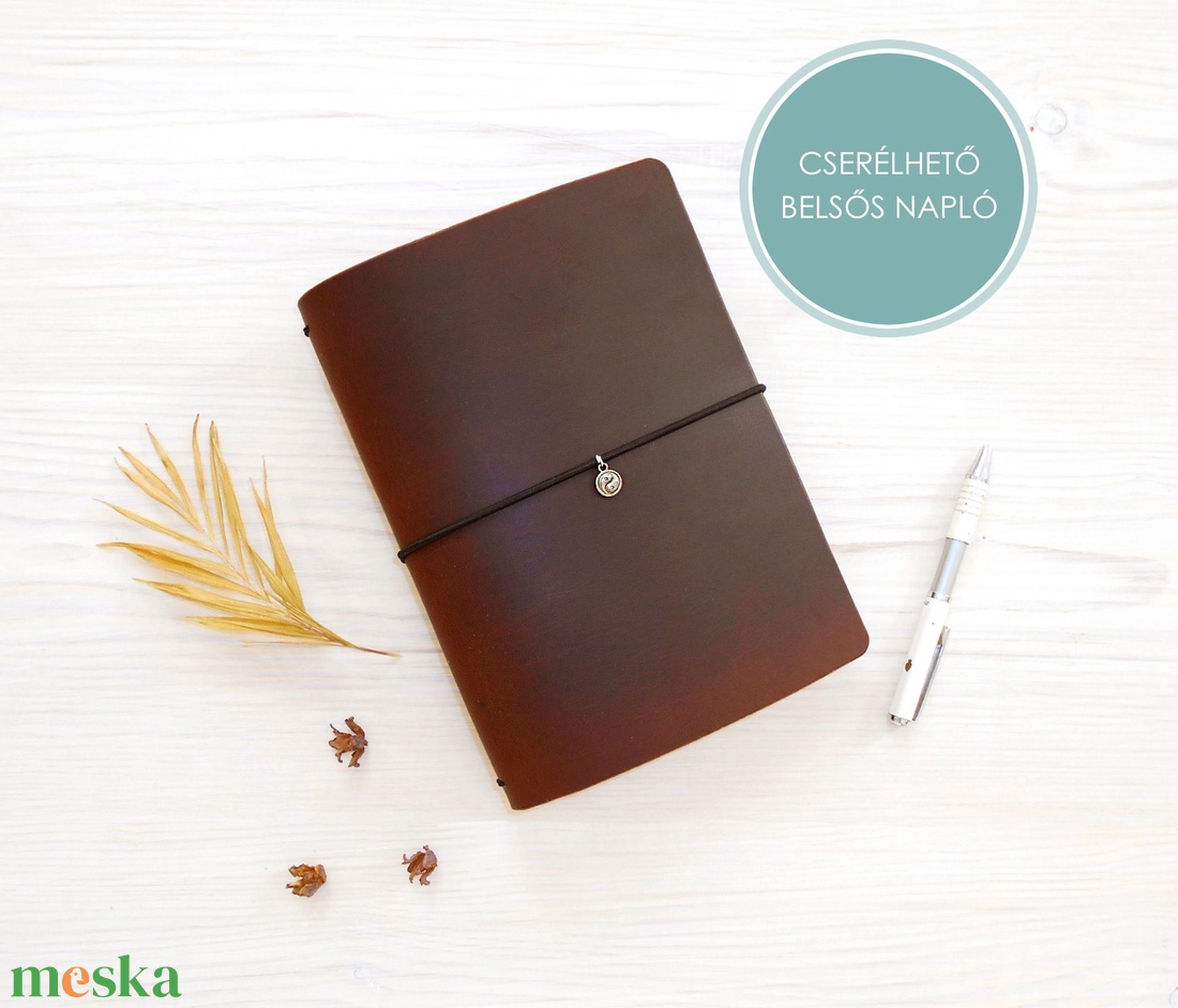 KALANDOR - Cserélhető füzetes valódi bőr borítású kézműves utazónapló A5 méretben - A füzeteket nem tartalmazza a csomag - otthon & életmód - papír, írószer - jegyzetfüzet & napló - Meska.hu