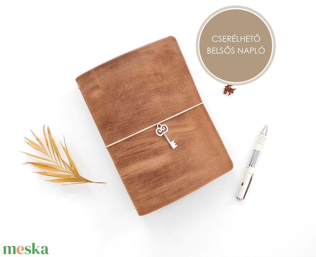 TITKOK KULCSA - Cserélhető füzetes valódi bőr borítású napló A5 méretben - A füzeteket nem tartalmazza a csomag - otthon & életmód - papír, írószer - jegyzetfüzet & napló - Meska.hu