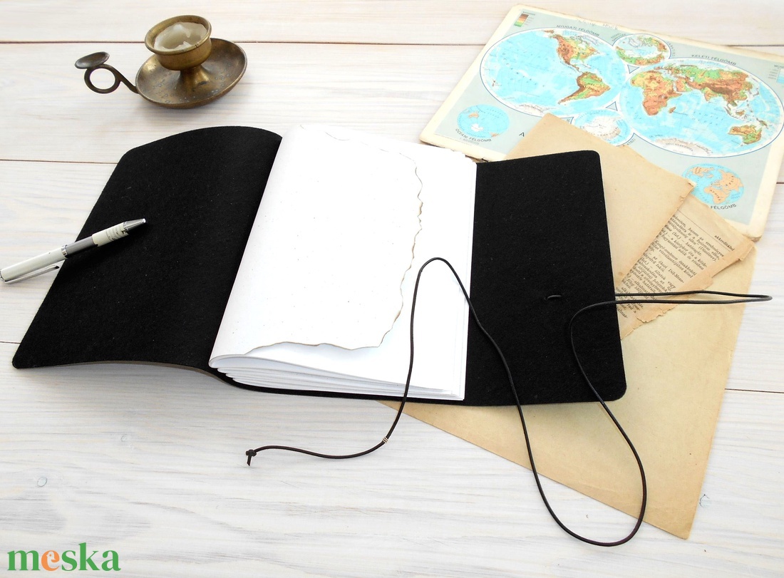 KALANDOR - Valódi bőr borítású kézműves napló A5 méretben - Égetett szélű első lappal - otthon & életmód - papír, írószer - jegyzetfüzet & napló - Meska.hu