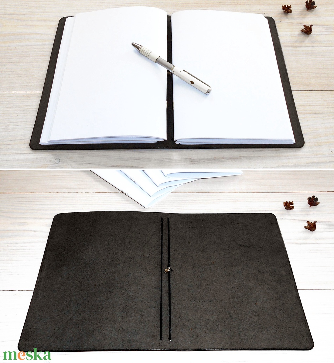 KALANDOR - Cserélhető füzetes valódi bőr borítású utazónapló A5 méretben - 4 db sima füzetet tartalmaz a csomag - otthon & életmód - papír, írószer - jegyzetfüzet & napló - Meska.hu