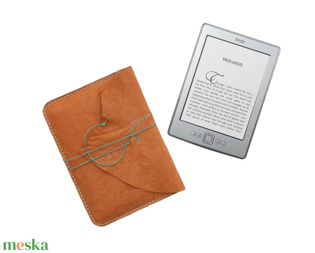 Dickens -  Natúr középbarna színű valódi bőr Kindle, könyvolvasó tok - 6 méretben - táska & tok - ebook & tablet tok - Meska.hu