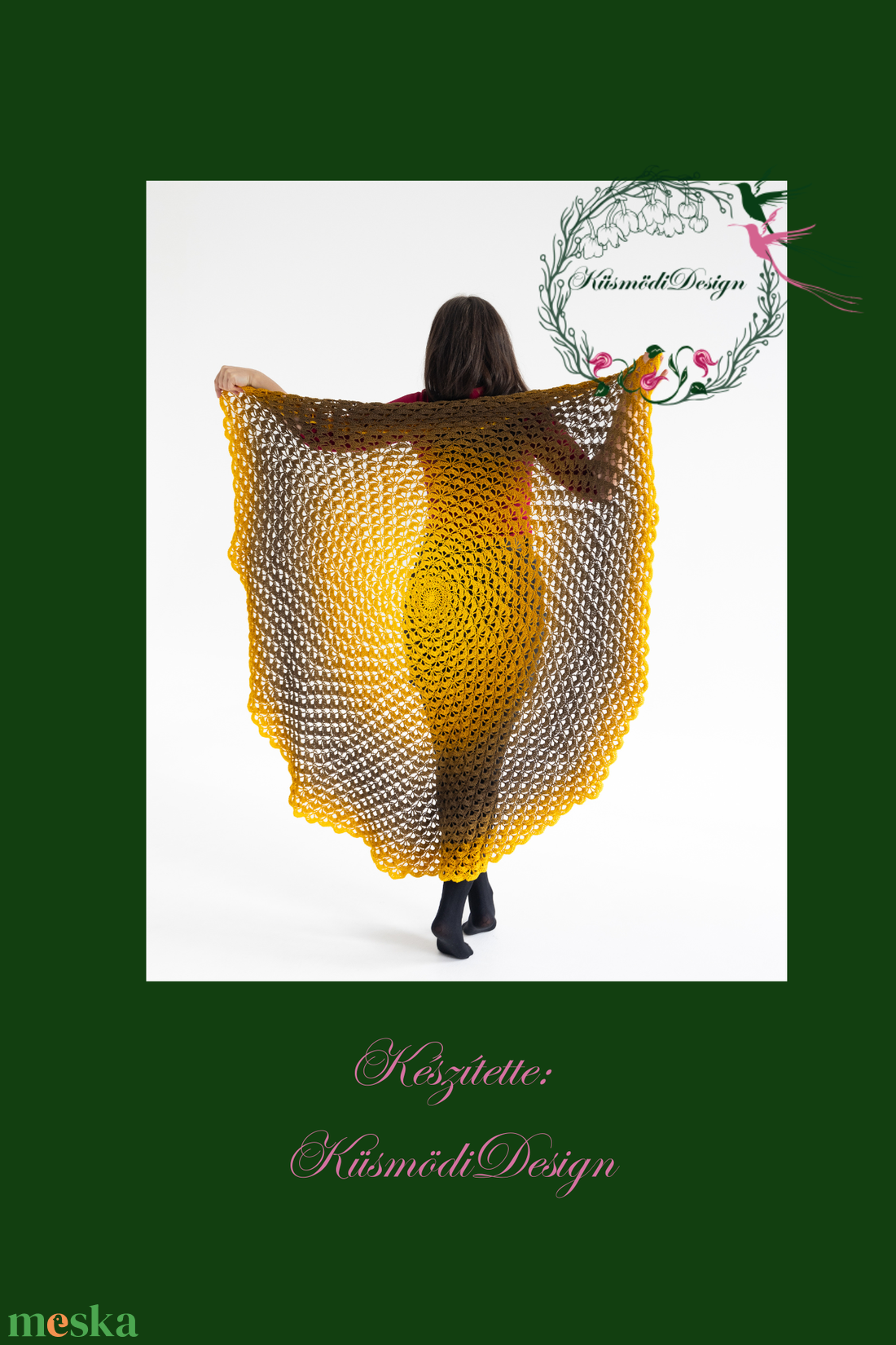 Mandala Takaró _ 140cm Napsárga_barna - otthon & életmód - lakástextil - felnőtt takaró, pléd - Meska.hu