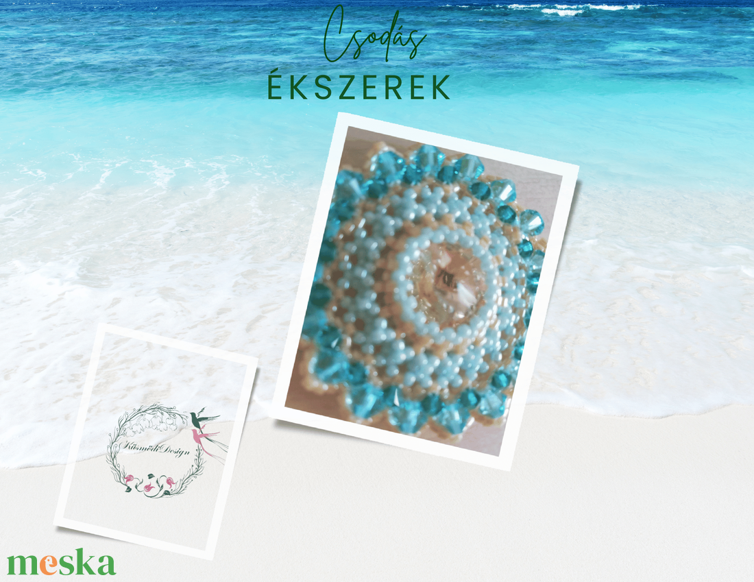  Mandala Gyöngy medál - Víz- Homok, víz - ékszer - nyaklánc - medálos nyaklánc - Meska.hu