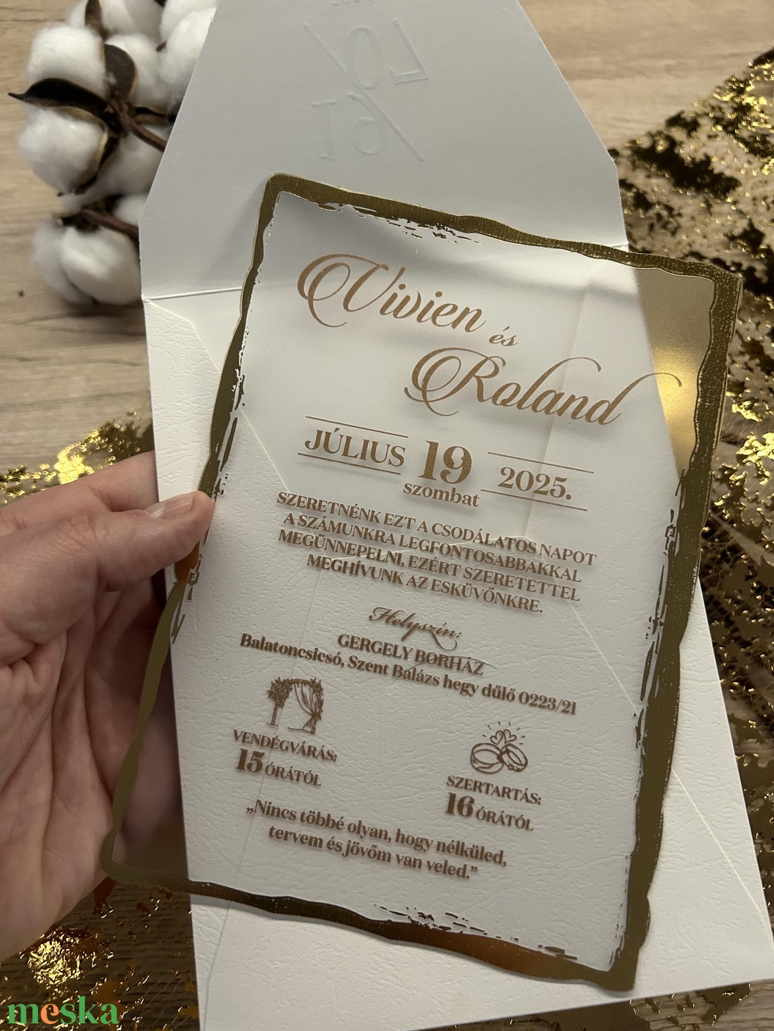 Aranyozott szélű plexi esküvős meghívó borítékkal - esküvő - meghívó & kártya - meghívó - Meska.hu Aranyozott szélű plexi esküvős meghívó borítékkal - esküvő - meghívó & kártya - meghívó - Meska.hu