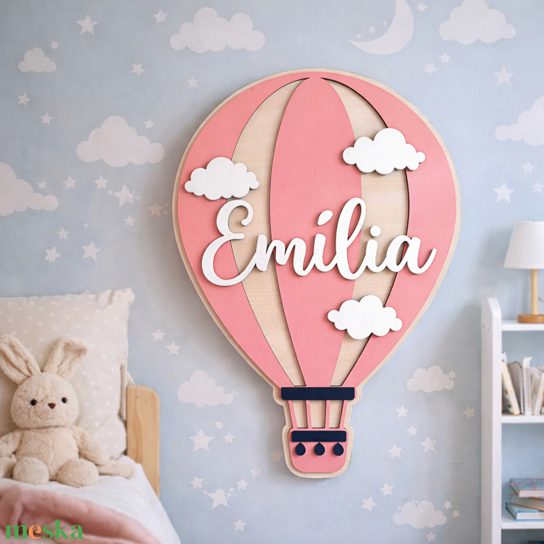 Léggömb dekoráció  � egyedi névvel. - baba - mama - babaszoba dekoráció - gyerek névtábla - Meska.hu