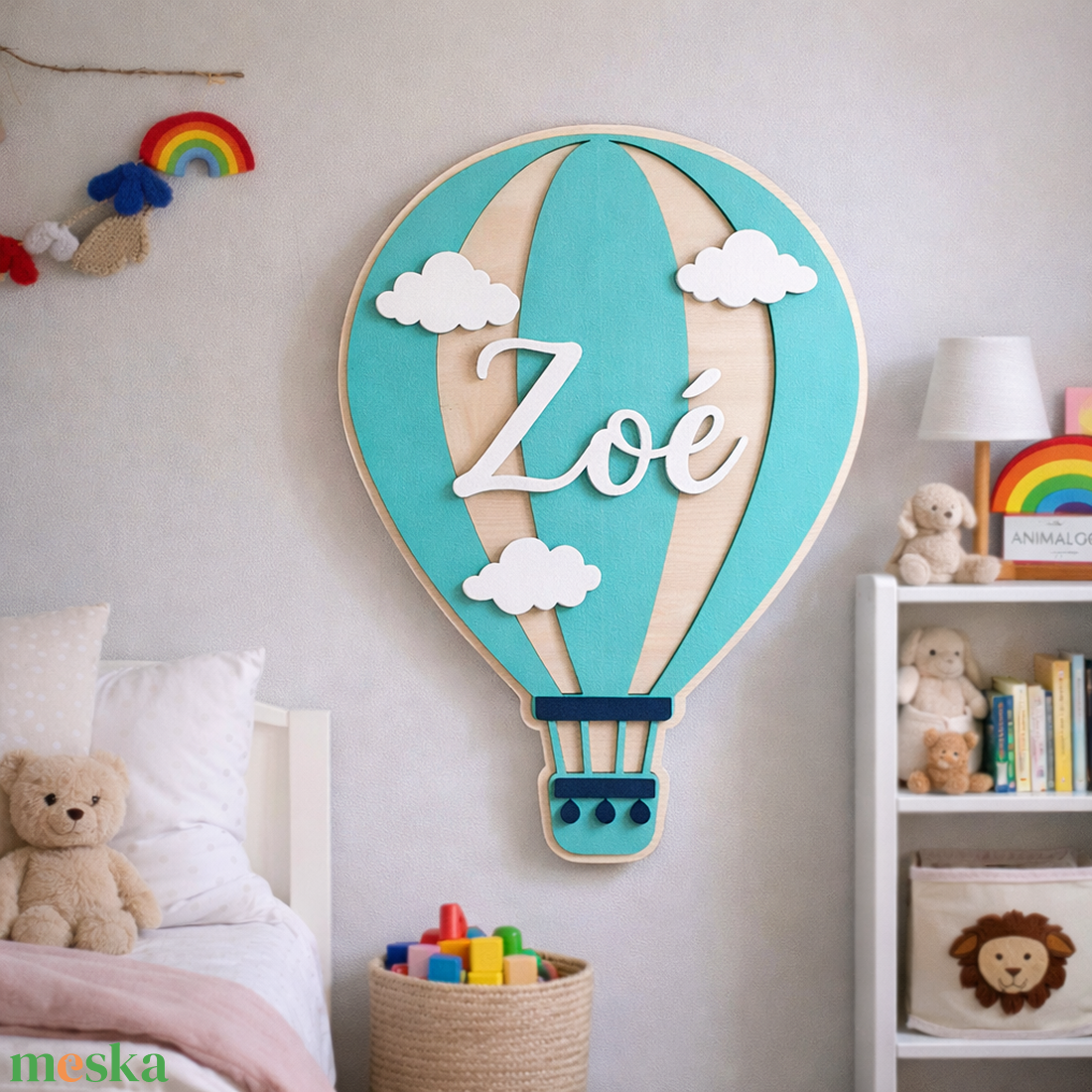 Léggömb dekoráció  � egyedi névvel. - baba - mama - babaszoba dekoráció - gyerek névtábla - Meska.hu