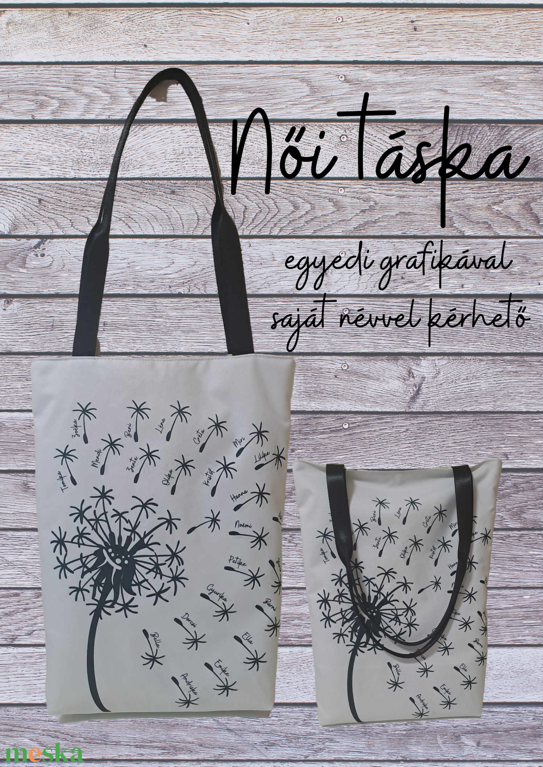 Pitypang kollekció  neves  női táska - táska & tok - kézitáska & válltáska - válltáska - Meska.hu