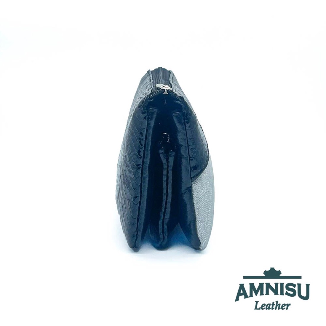 Fekete lakk kígyómintás - ezüst mintás egyenes kristály köves női pénztárca G8023 - táska & tok - pénztárca & más tok - pénztárca - női pénztárca - Meska.hu