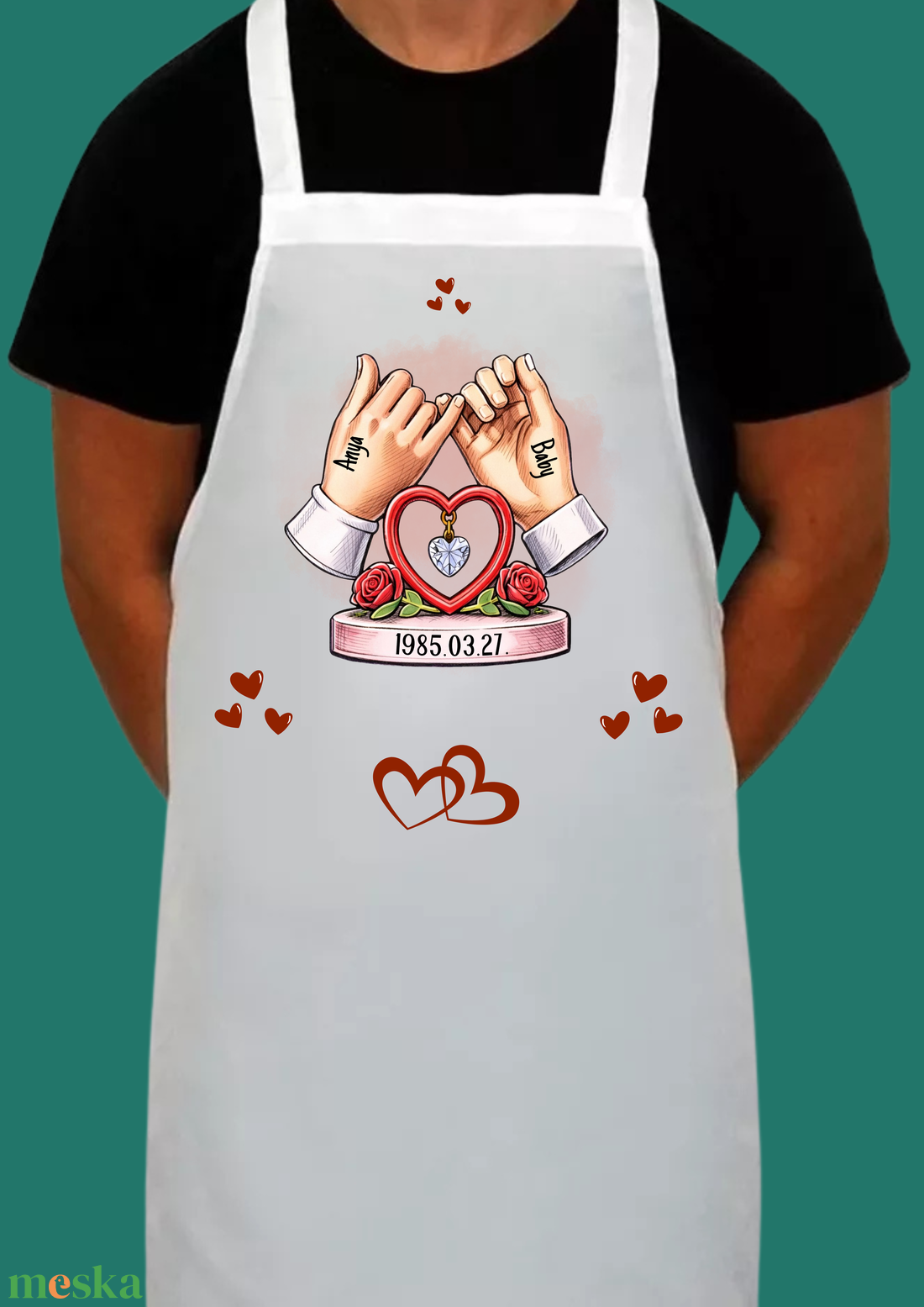 Egyedi nagy konyhai kötény - otthon & életmód - konyhafelszerelés, tálalás - konyhai textil - kötény - Meska.hu