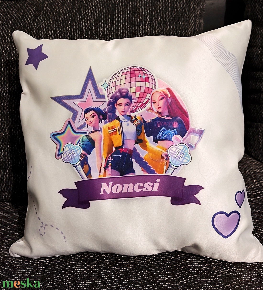 Egyedi félszatén párna  - otthon & életmód - lakástextil - párna & párnahuzat - díszpárna (belsővel együtt) - Meska.hu