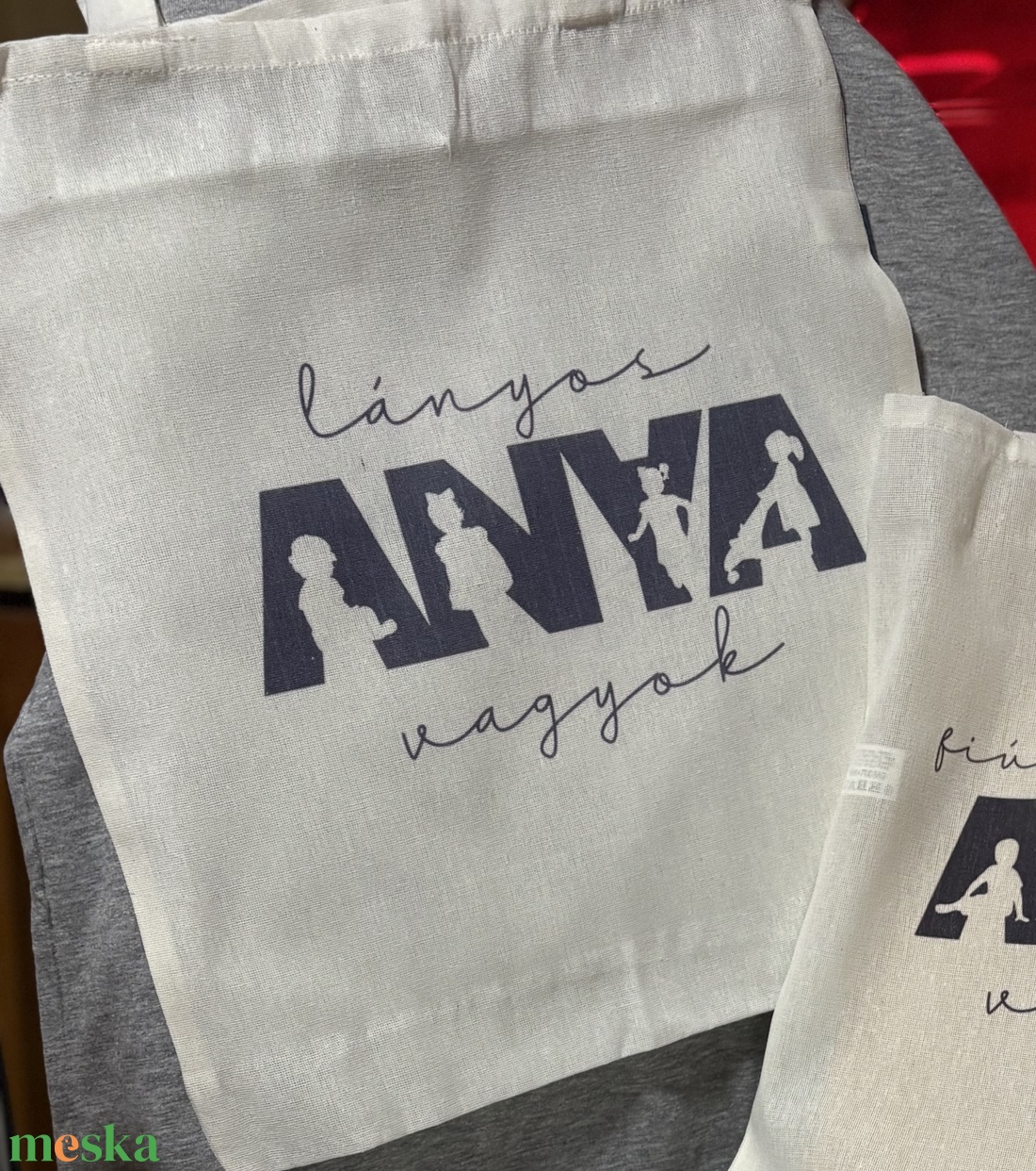 Lányos anya vagyok vászonszatyor - táska & tok - bevásárlás & shopper táska - shopper, textiltáska, szatyor - Meska.hu