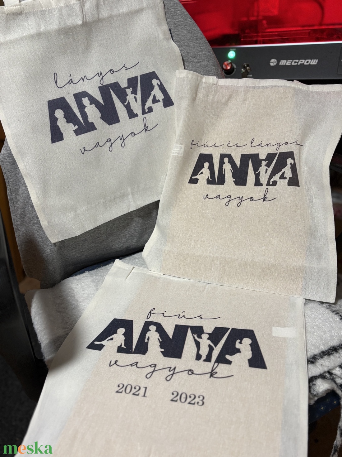 Lányos anya vagyok vászonszatyor - táska & tok - bevásárlás & shopper táska - shopper, textiltáska, szatyor - Meska.hu