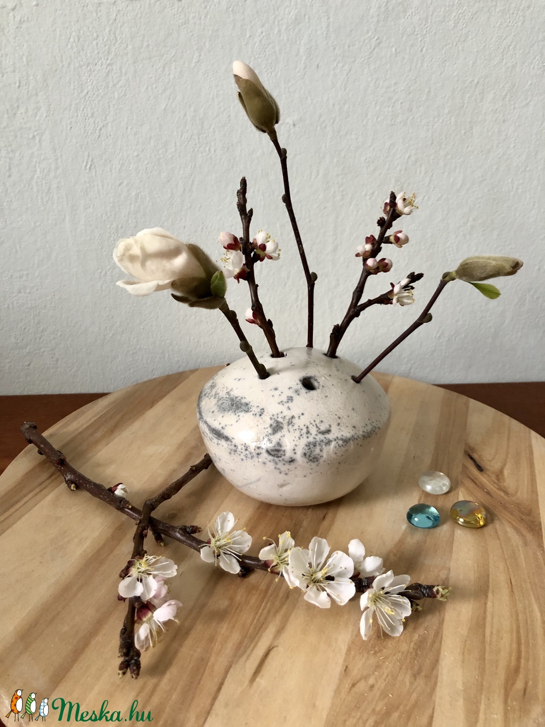 Fehér-szürkés Ikebana váza - - Meska.hu Fehér-szürkés Ikebana váza - - Meska.hu