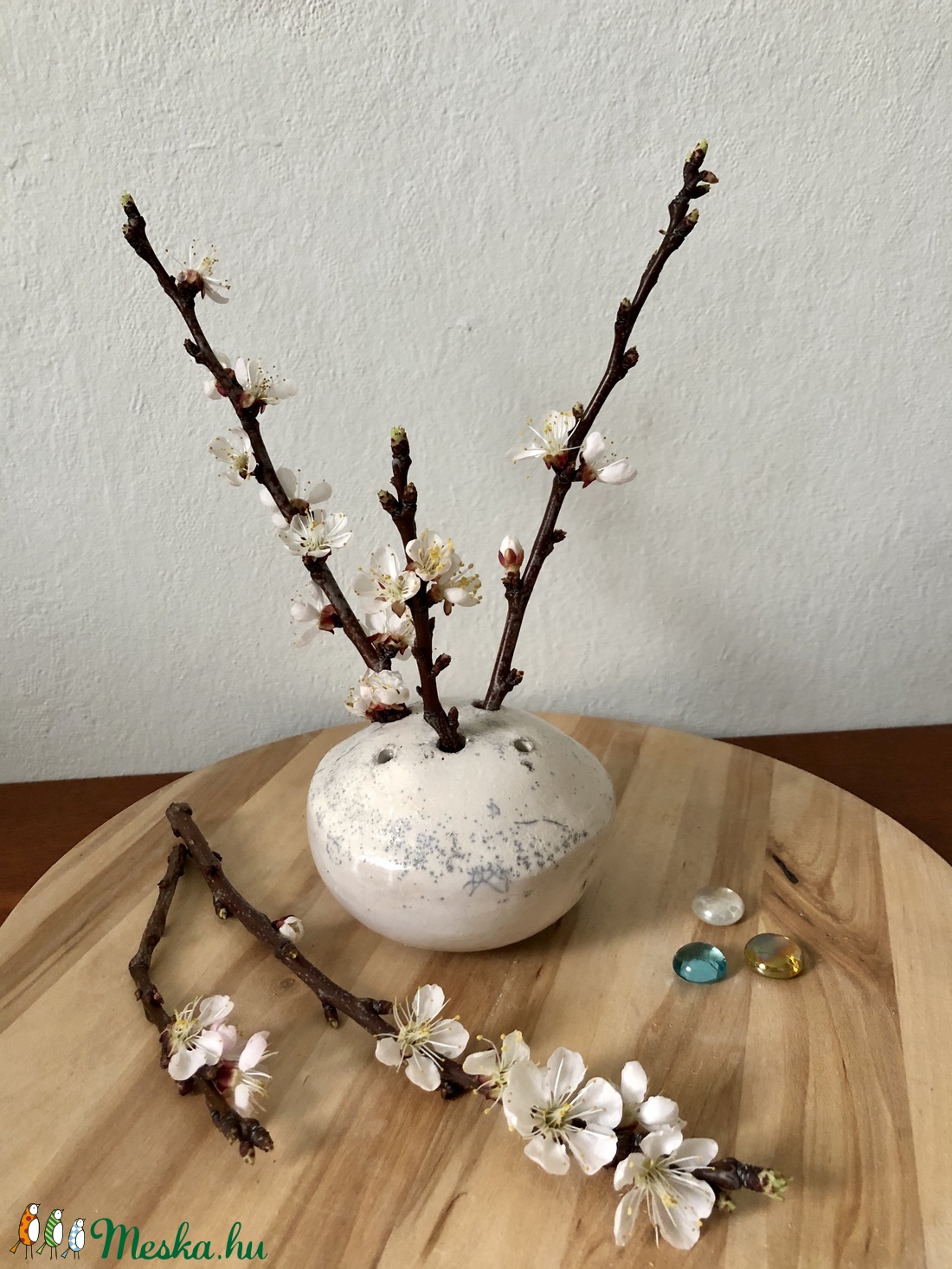 Fehér-szürkés Ikebana váza - - Meska.hu Fehér-szürkés Ikebana váza - - Meska.hu
