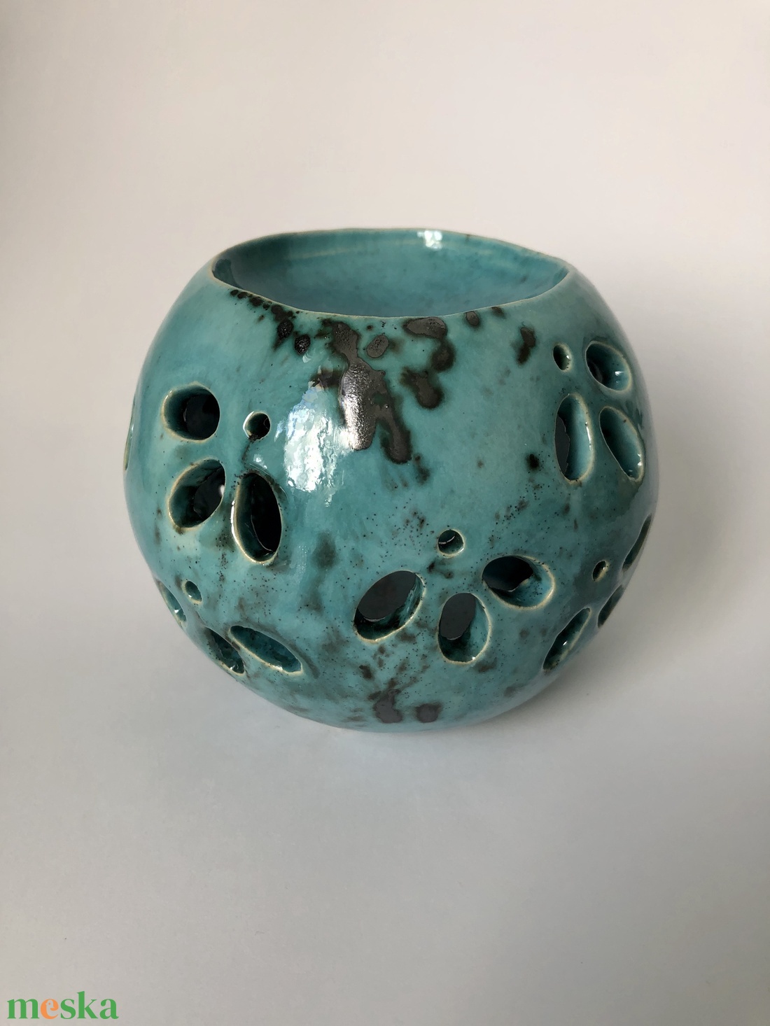 Türkiz illóolaj-párologtató gömb - otthon & életmód - gyertya, illat, aroma - párologtató - Meska.hu