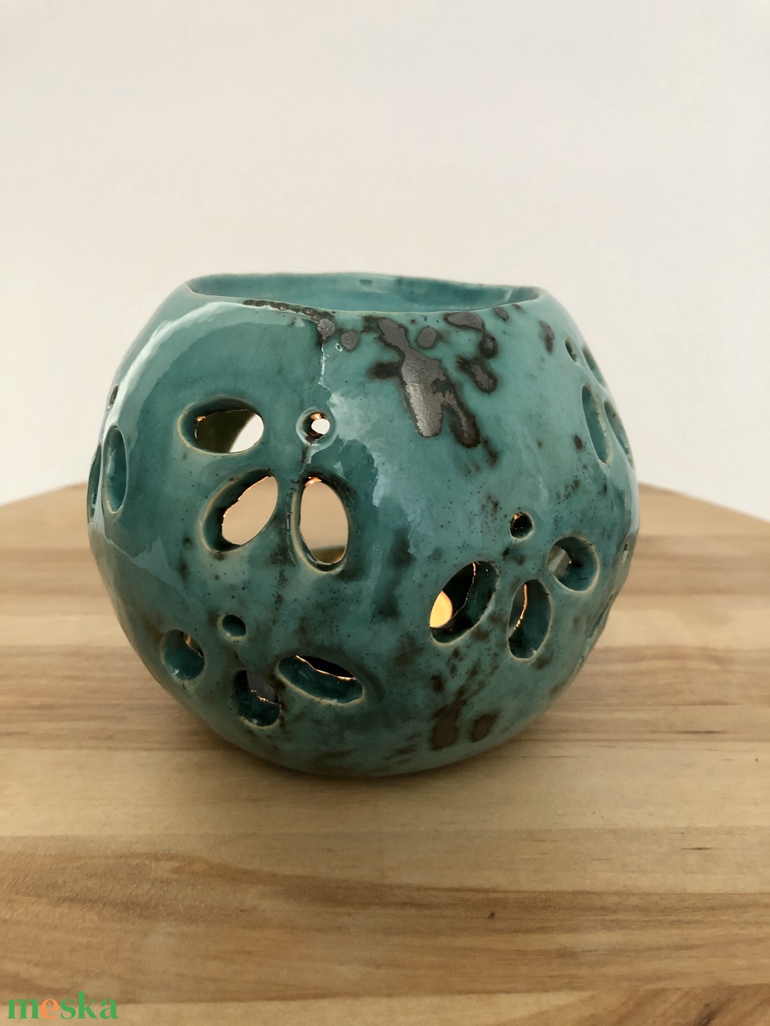 Türkiz illóolaj-párologtató gömb - otthon & életmód - gyertya, illat, aroma - párologtató - Meska.hu