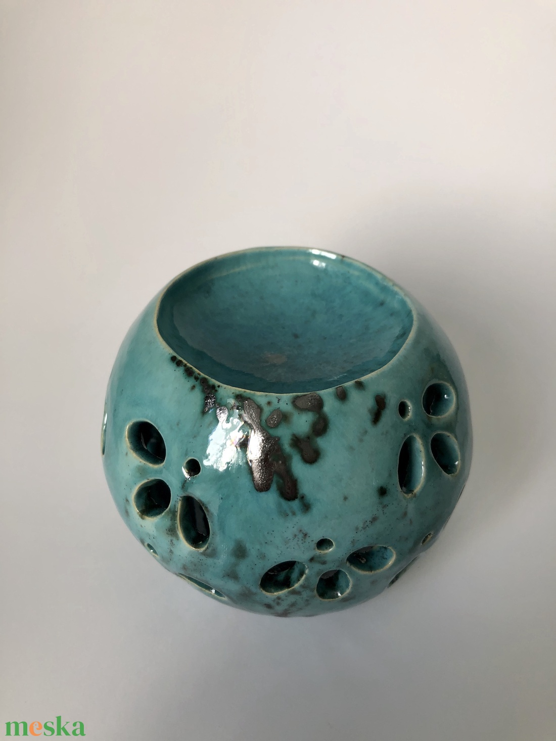 Türkiz illóolaj-párologtató gömb - otthon & életmód - gyertya, illat, aroma - párologtató - Meska.hu