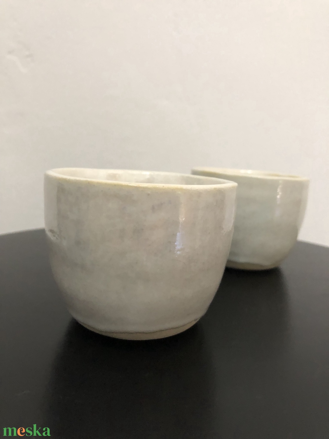 Gyöngyház fehér kerámia espresso pohárka - otthon & életmód - konyhafelszerelés, tálalás - tálalás - bögre & csésze - Meska.hu