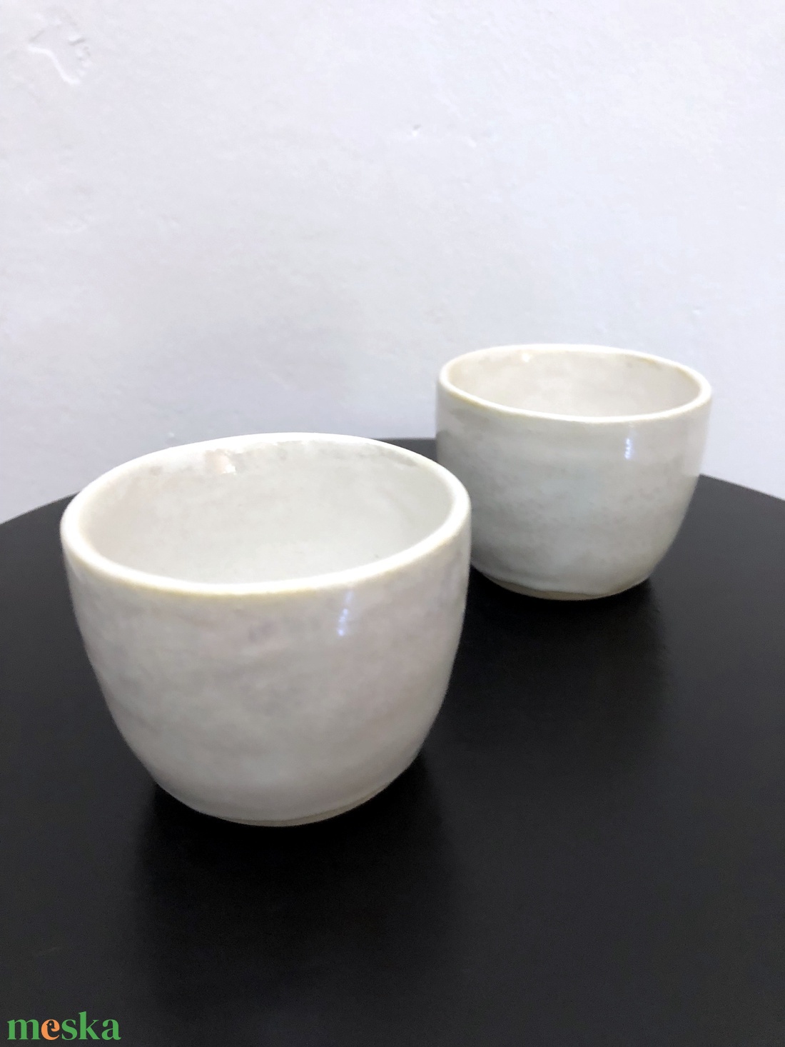 Gyöngyház fehér kerámia espresso pohárka - otthon & életmód - konyhafelszerelés, tálalás - tálalás - bögre & csésze - Meska.hu
