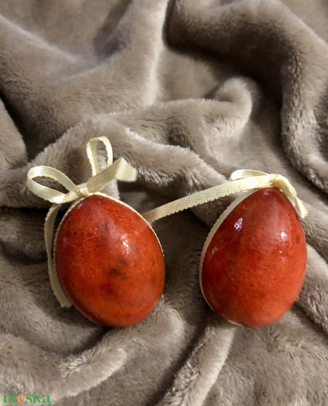 Piros kerámia húsvéti tojások - otthon & életmód - dekoráció - dísztárgy - Meska.hu