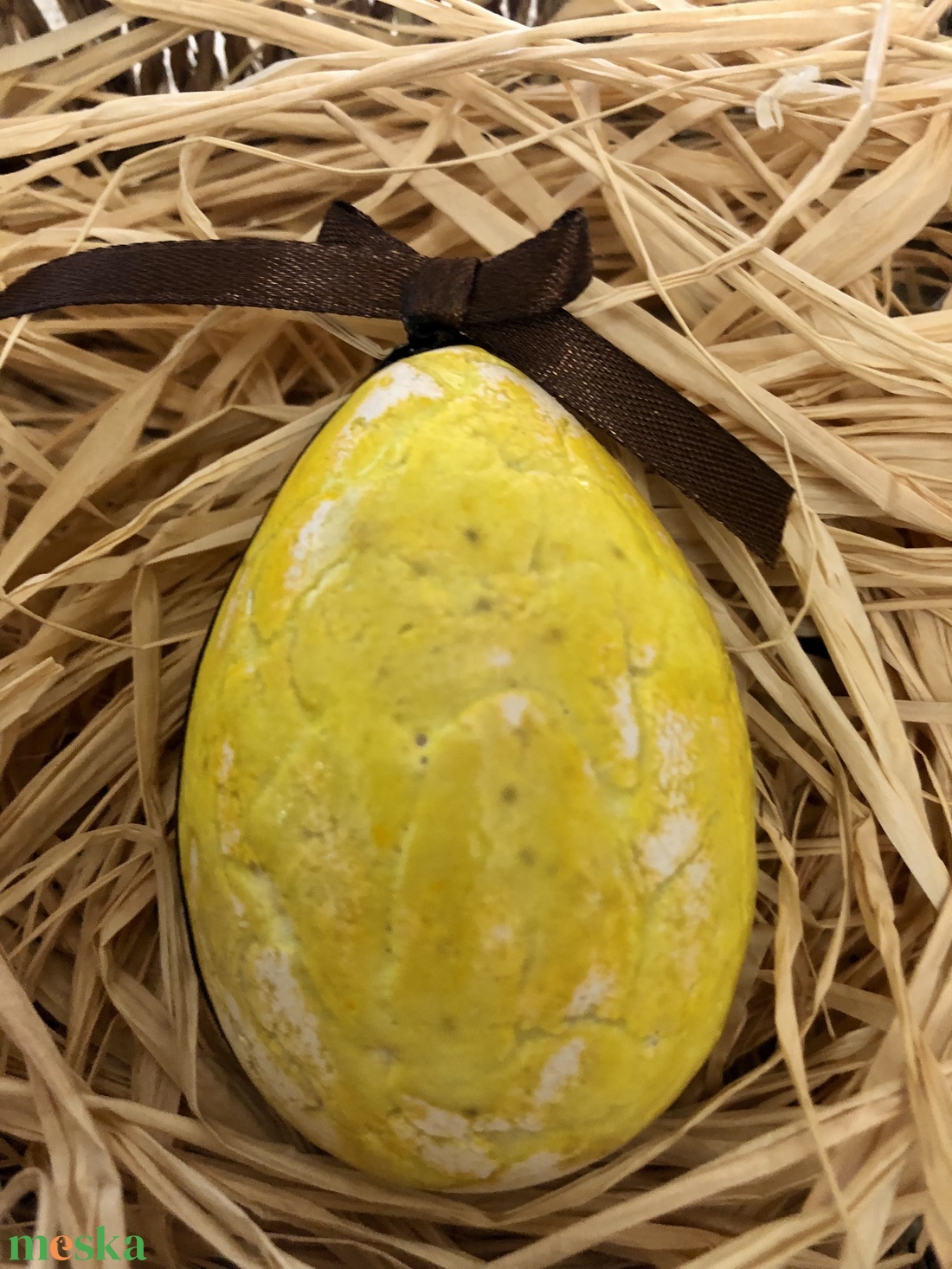 Sárga kerámia húsvéti tojások - otthon & életmód - dekoráció - dísztárgy - Meska.hu