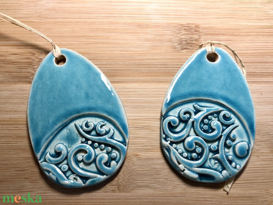 Türkiz tojás függő dísz - otthon & életmód - dekoráció - dísztárgy - Meska.hu