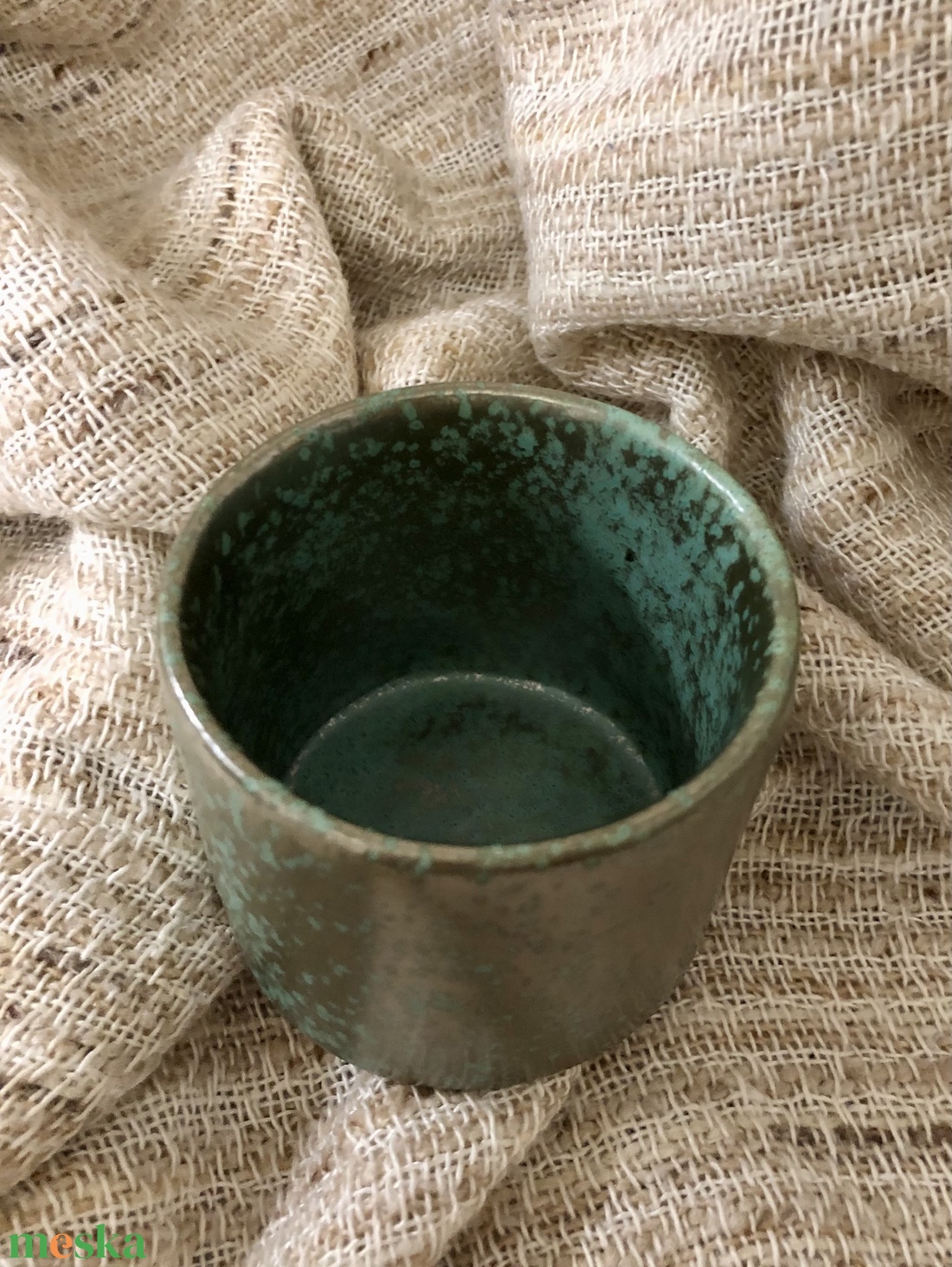 Menta-platina kerámia pohár - otthon & életmód - konyhafelszerelés, tálalás - tálalás - bögre & csésze - Meska.hu