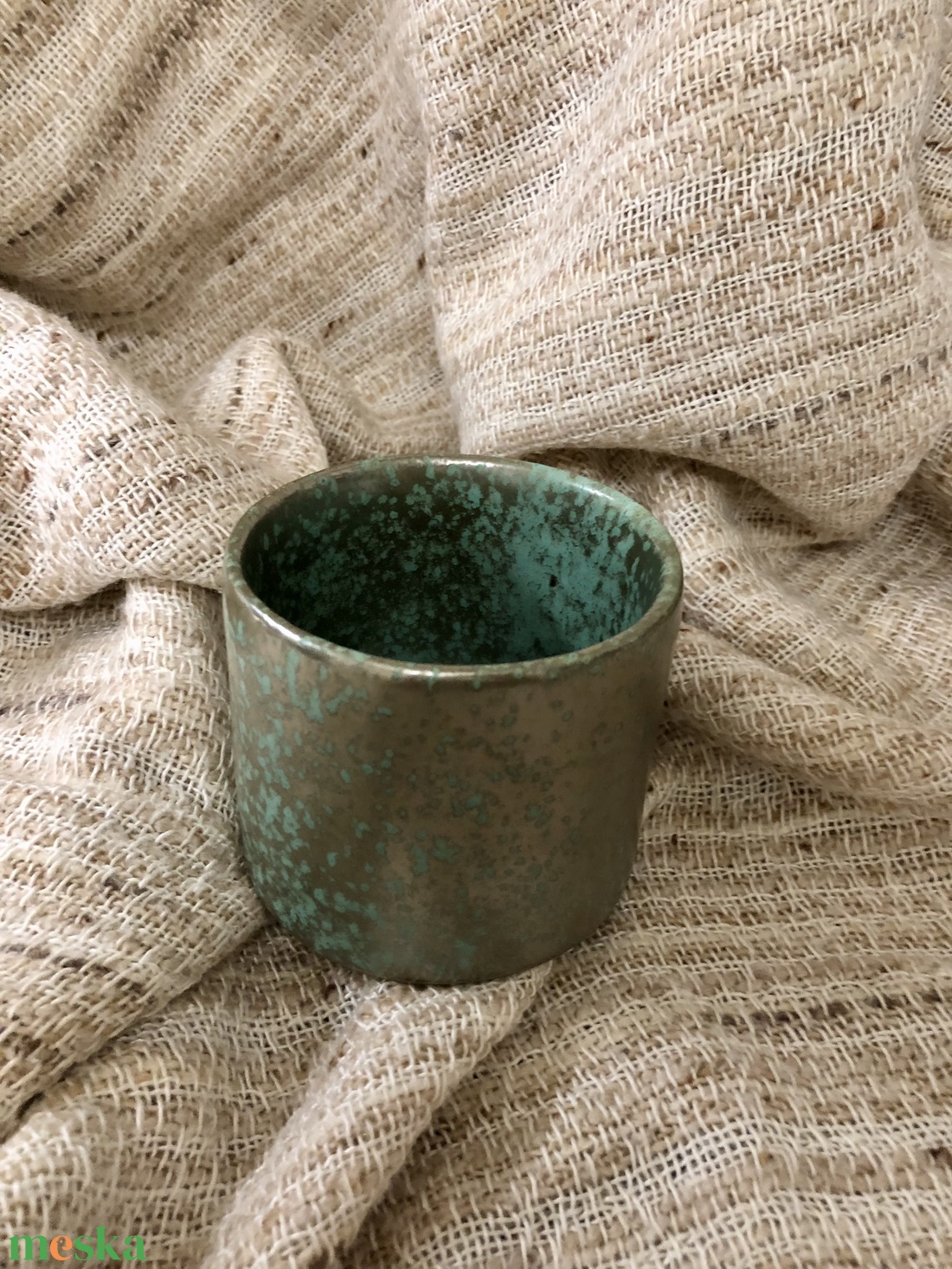 Menta-platina kerámia pohár - otthon & életmód - konyhafelszerelés, tálalás - tálalás - bögre & csésze - Meska.hu