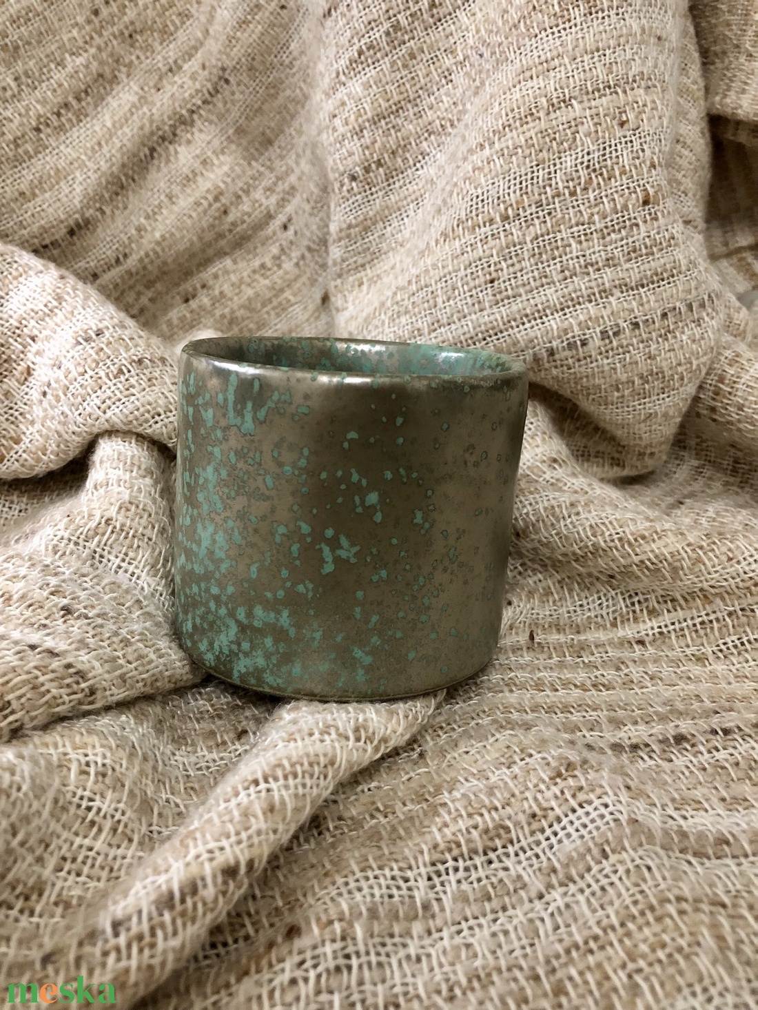 Menta-platina kerámia pohár - otthon & életmód - konyhafelszerelés, tálalás - tálalás - bögre & csésze - Meska.hu