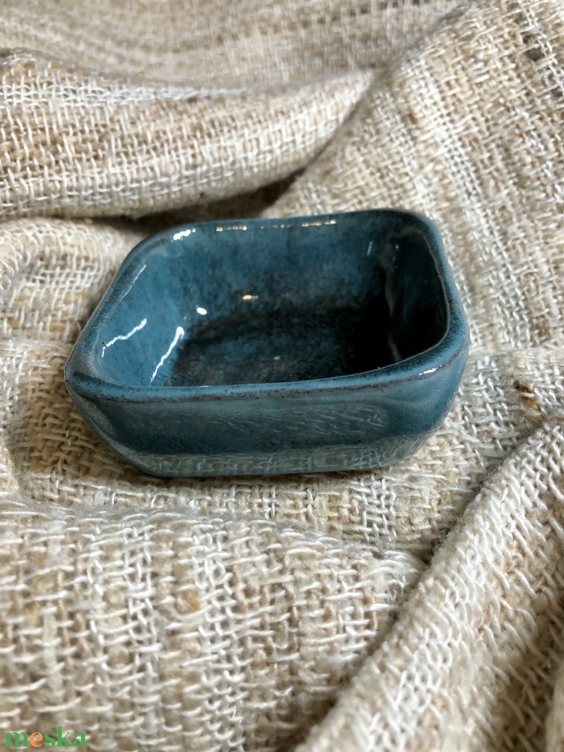 Mártogatós tálka - türkiz-grafit - otthon & életmód - konyhafelszerelés, tálalás - tálalás - tányér & étkészlet - Meska.hu