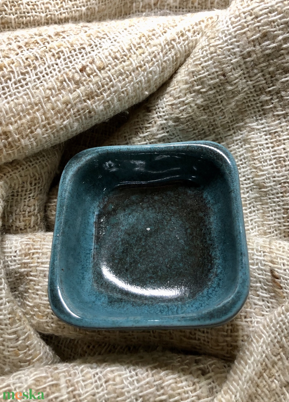 Mártogatós tálka - türkiz-grafit - otthon & életmód - konyhafelszerelés, tálalás - tálalás - tányér & étkészlet - Meska.hu