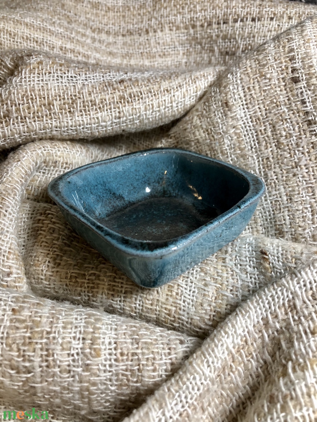 Mártogatós tálka - türkiz-grafit - otthon & életmód - konyhafelszerelés, tálalás - tálalás - tányér & étkészlet - Meska.hu