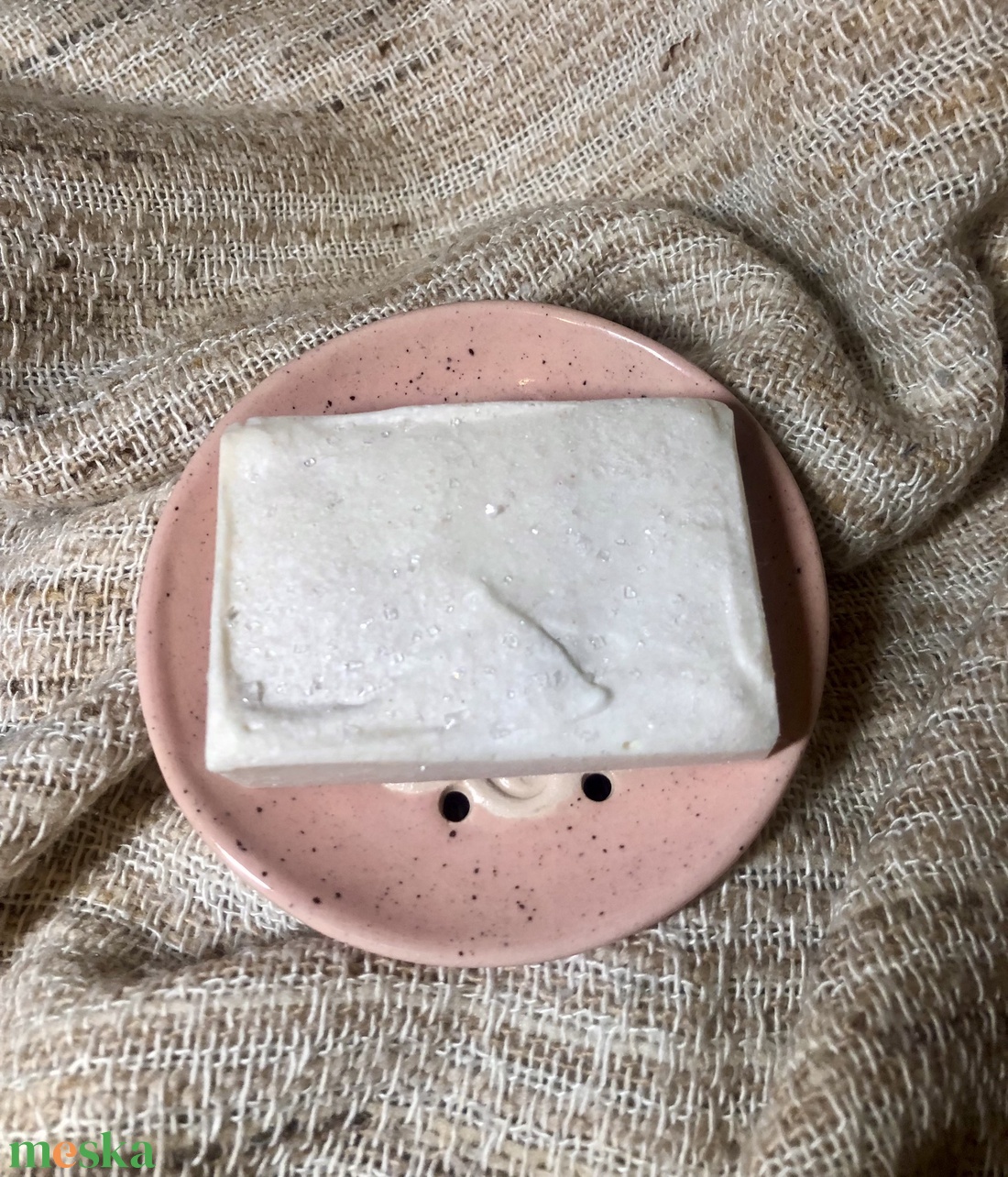 Babarózsaszín kerámia szappantartó - otthon & életmód - fürdőszoba - szappantartó - Meska.hu