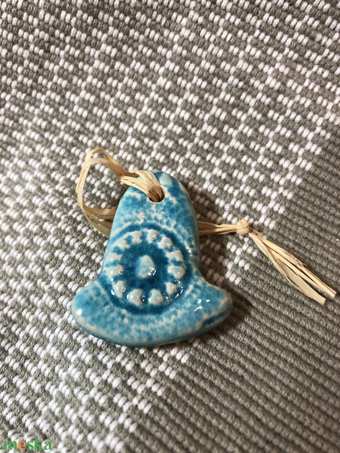 Türkiz harang karácsonyi dísz - karácsony - karácsonyi lakásdekoráció - karácsonyfadíszek - Meska.hu